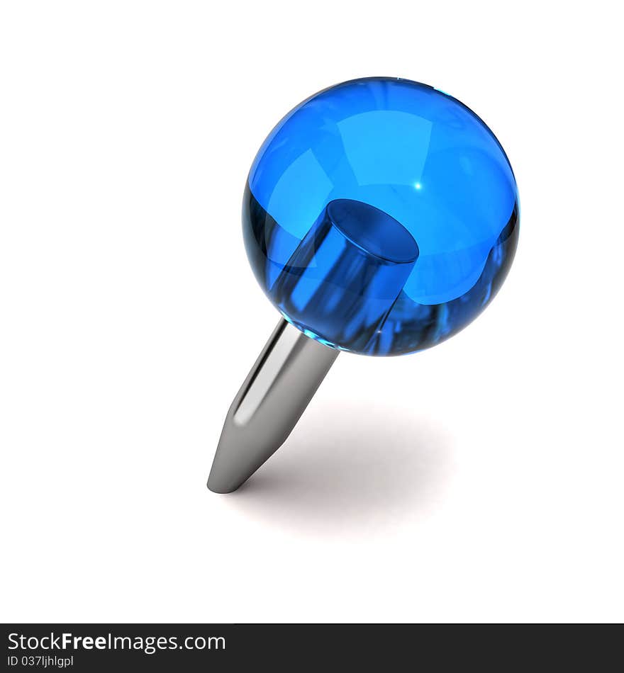 Blue thumbtack