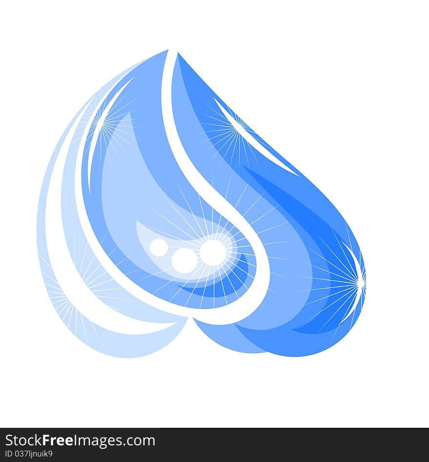 Shining water splash or drop. Vector illustration. Shining water splash or drop. Vector illustration