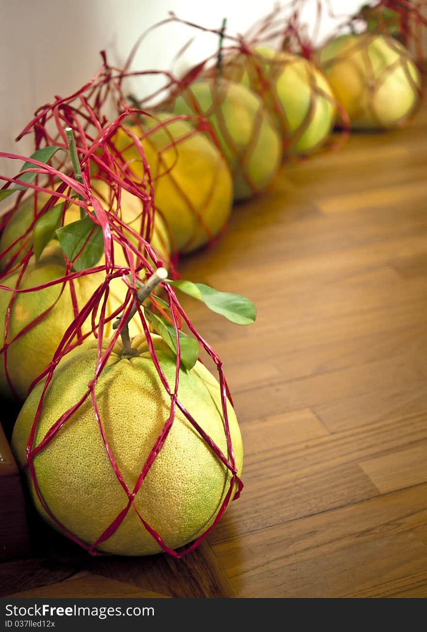 A row of Pomelos