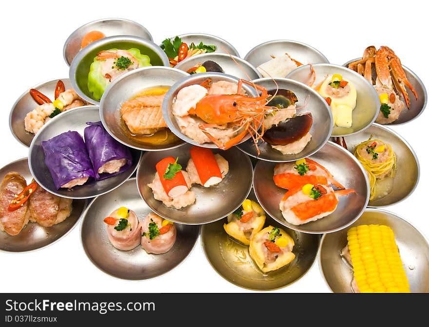 Variety of dim sum in small plate. Variety of dim sum in small plate