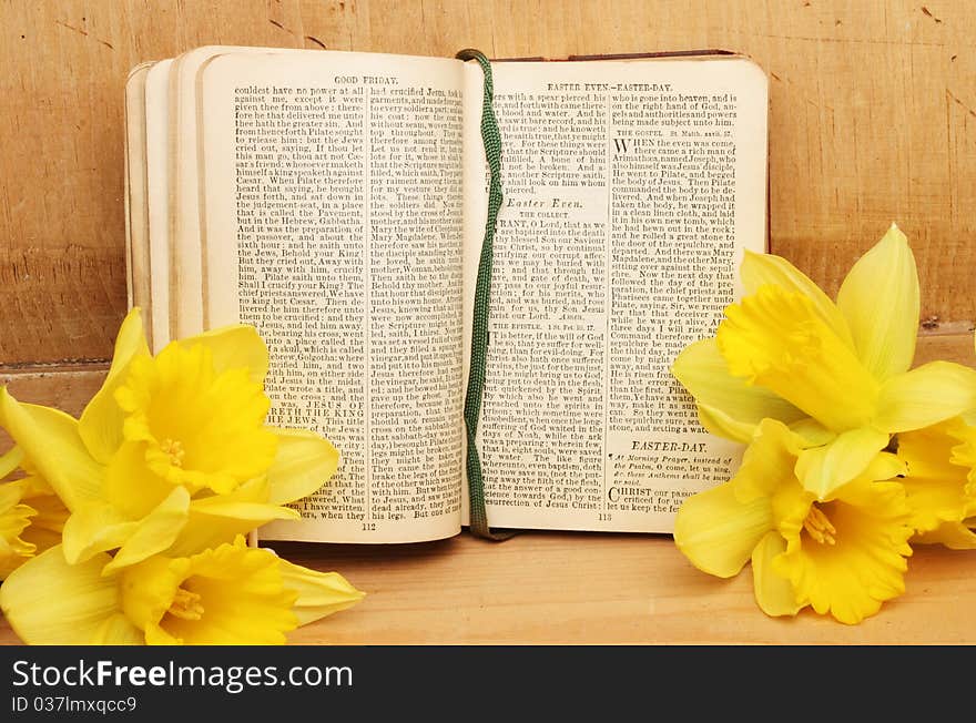 Prayer Book And Daffodils