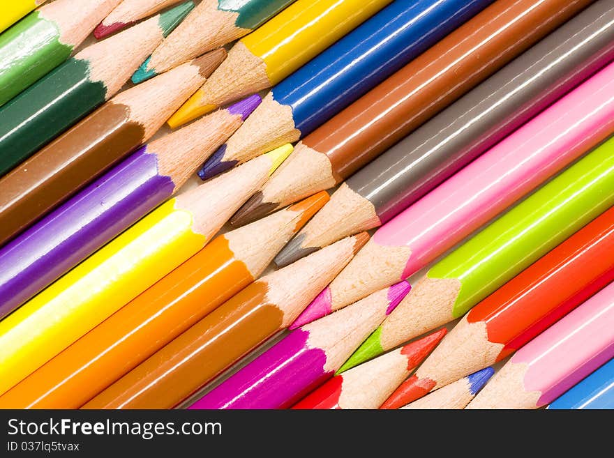 Macro detail of colored pencils. Macro detail of colored pencils