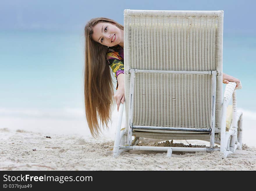 Young attractive woman on beach