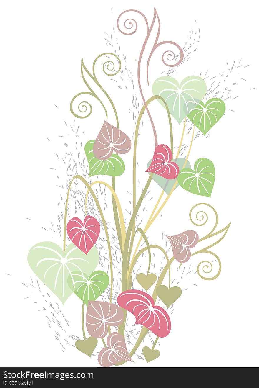 Floral hearts like leaves vector eps