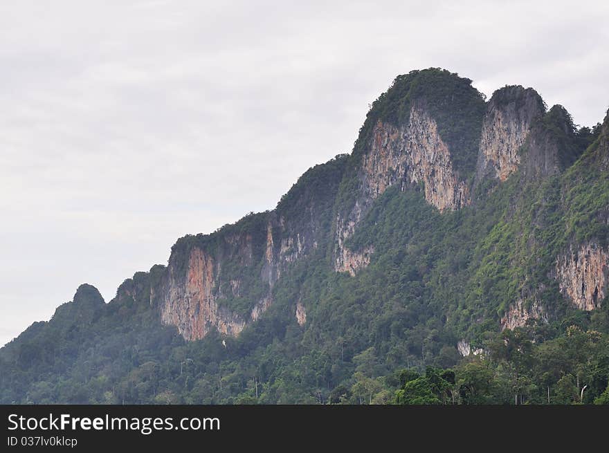 Beautiful view of limestone mountain in Thailand.