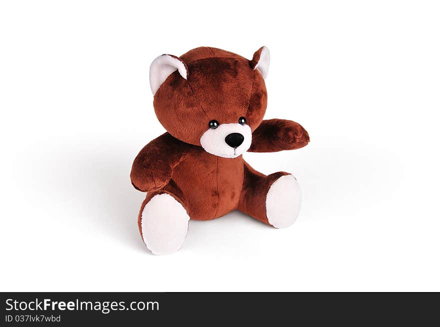 Brown bear on white background. Toy. Brown bear on white background. Toy.