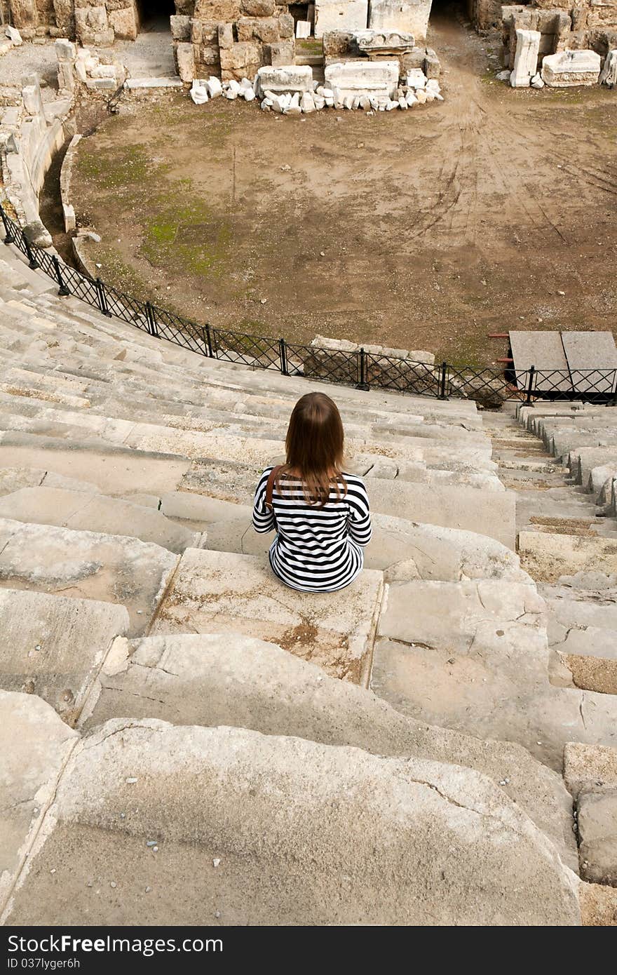 Girl in the amphitheater