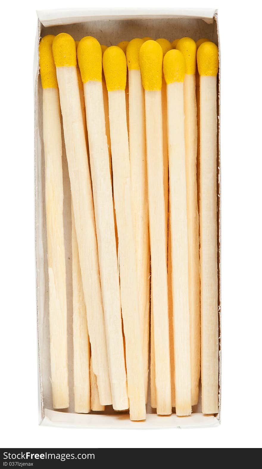 Open boxes of wooden matches and yellow-head