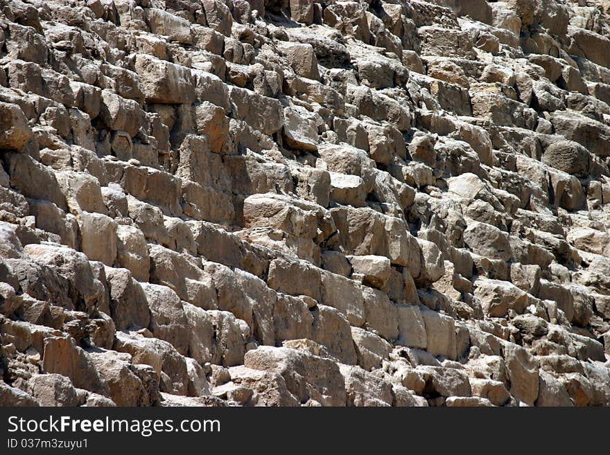 The rock wall of the Egyptian pyramids, good for background photo. The rock wall of the Egyptian pyramids, good for background photo.