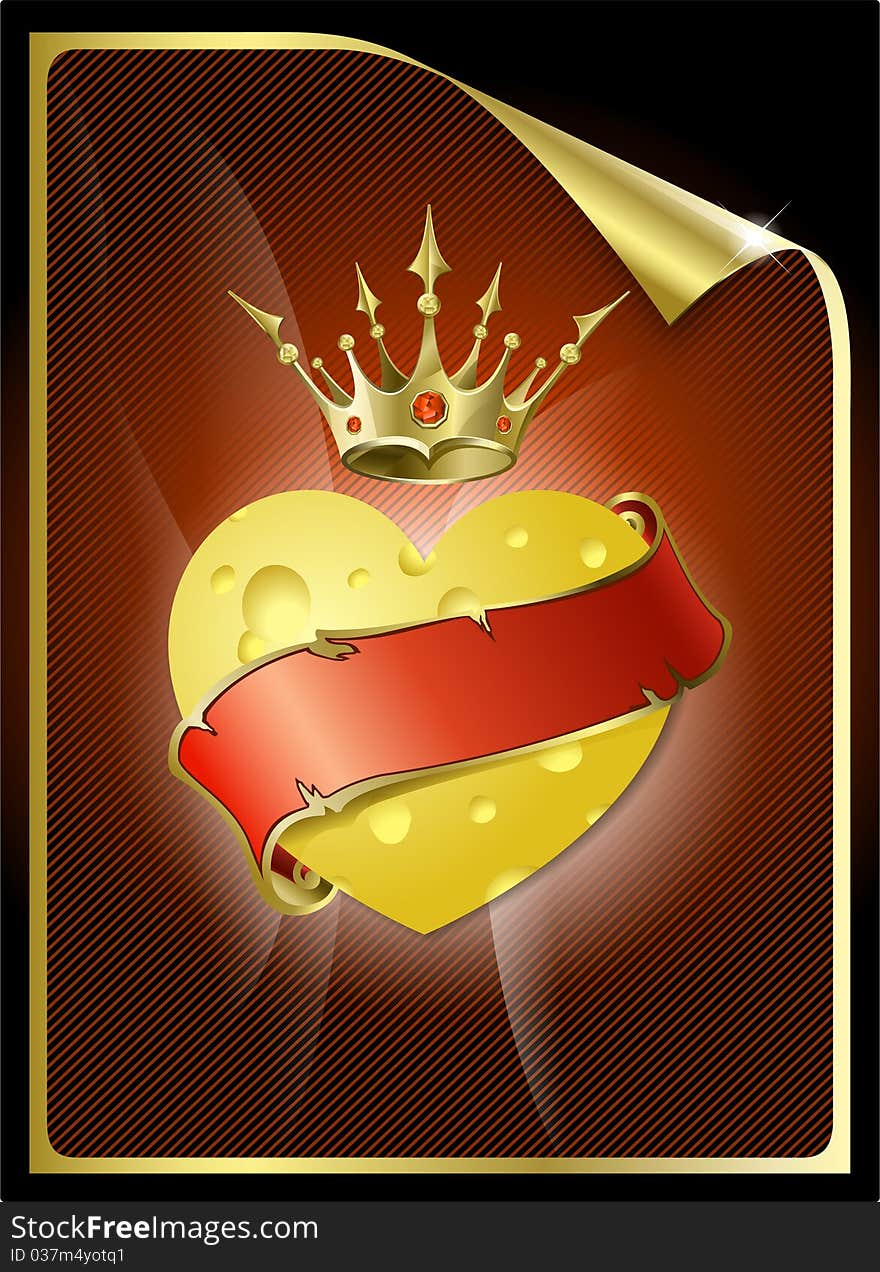 Heart From Cheese And A Gold Crown.