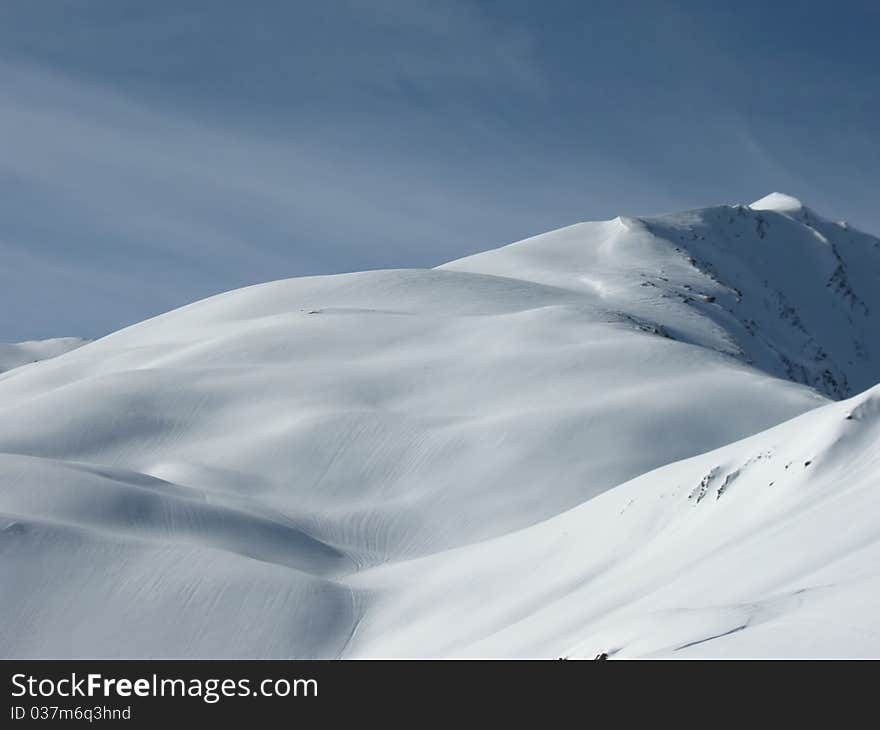 Snowy top of a mountain