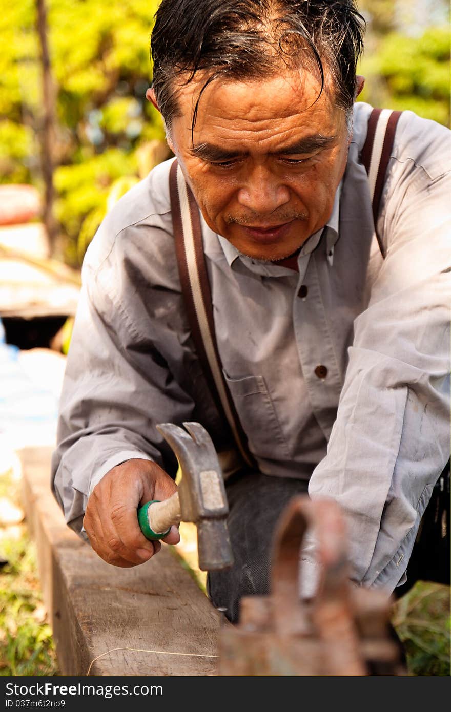 Construction worker in the field