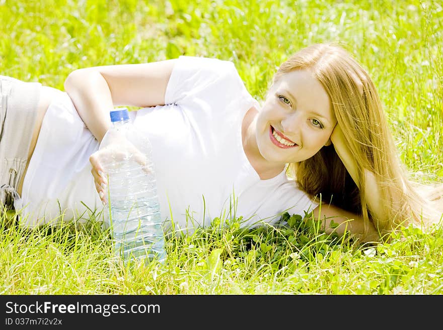 Woman With Bottle Of Water