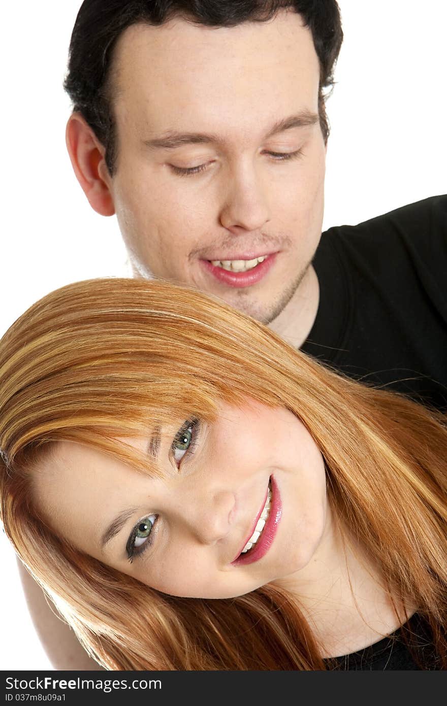 Portrait of happy young couple