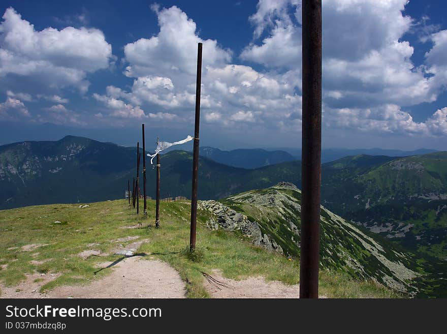 Summertime on an mountain hiking trail in the Low Tatras, Slovakia