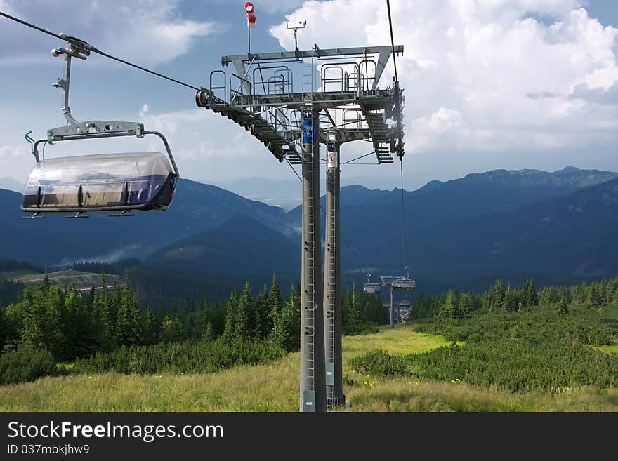 Ski Lift Chair at Jasna, Low Tatras, Slovakia during summer months