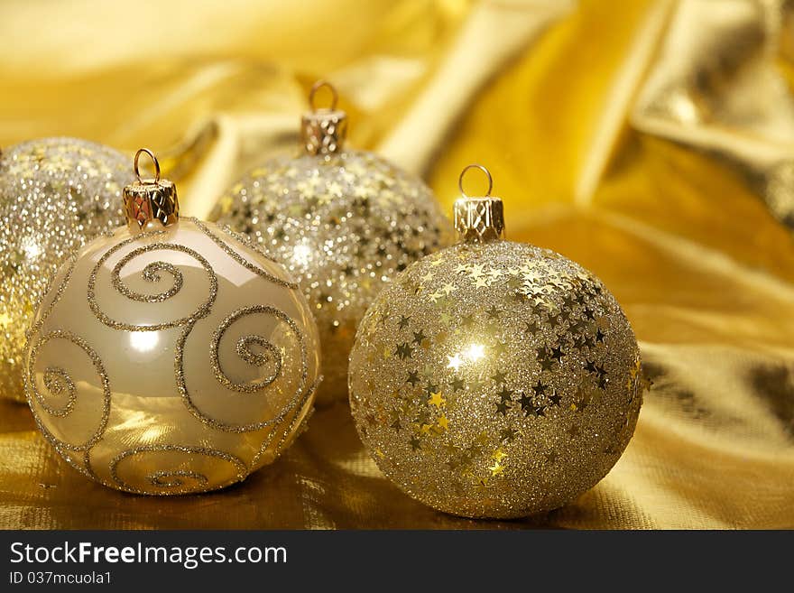 Gold Christmas balls