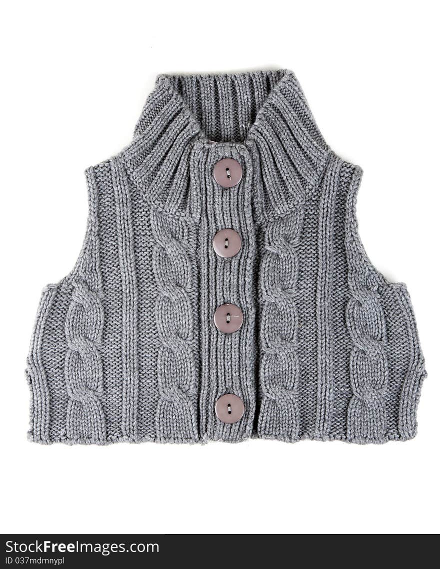 Grey knitted waistcoat