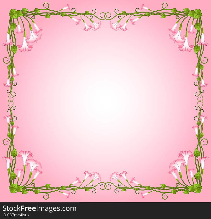 Background with beautiful pink lilies