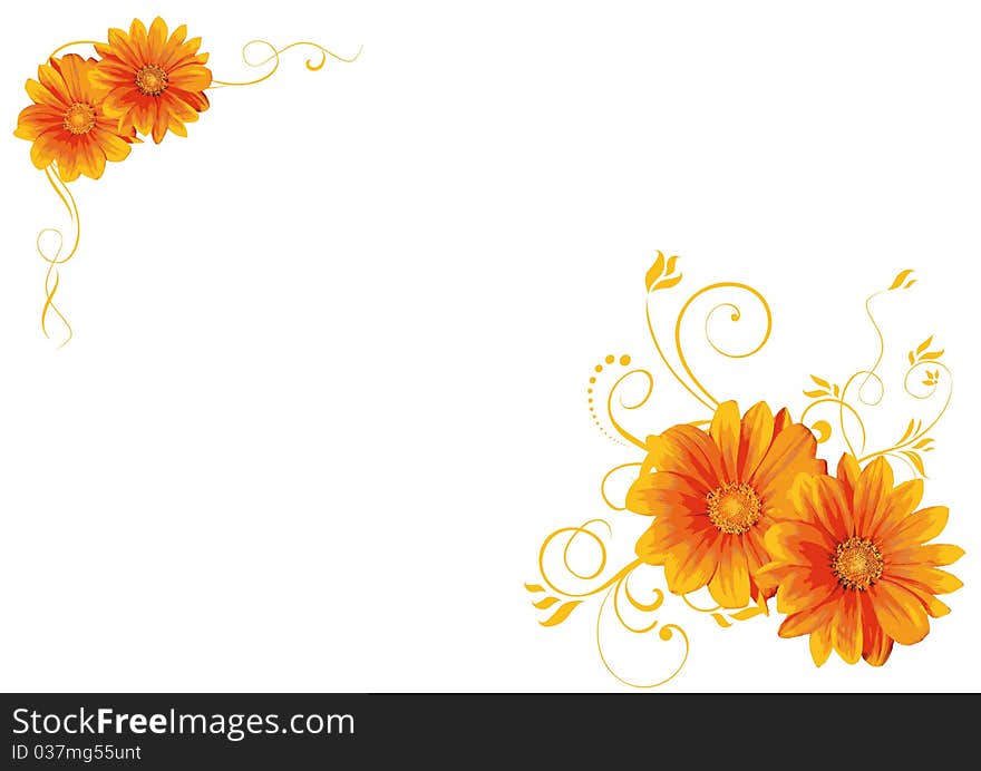 Floral decorative pattern on a white background. Floral decorative pattern on a white background.