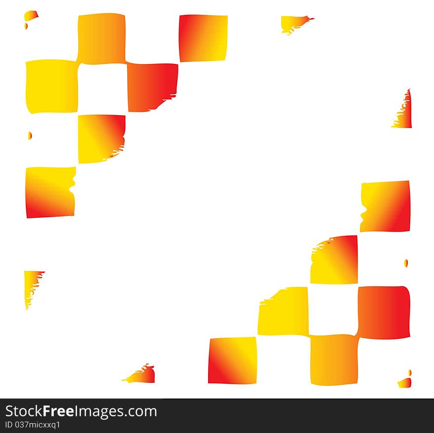 Vector of red and yellow chessboard.