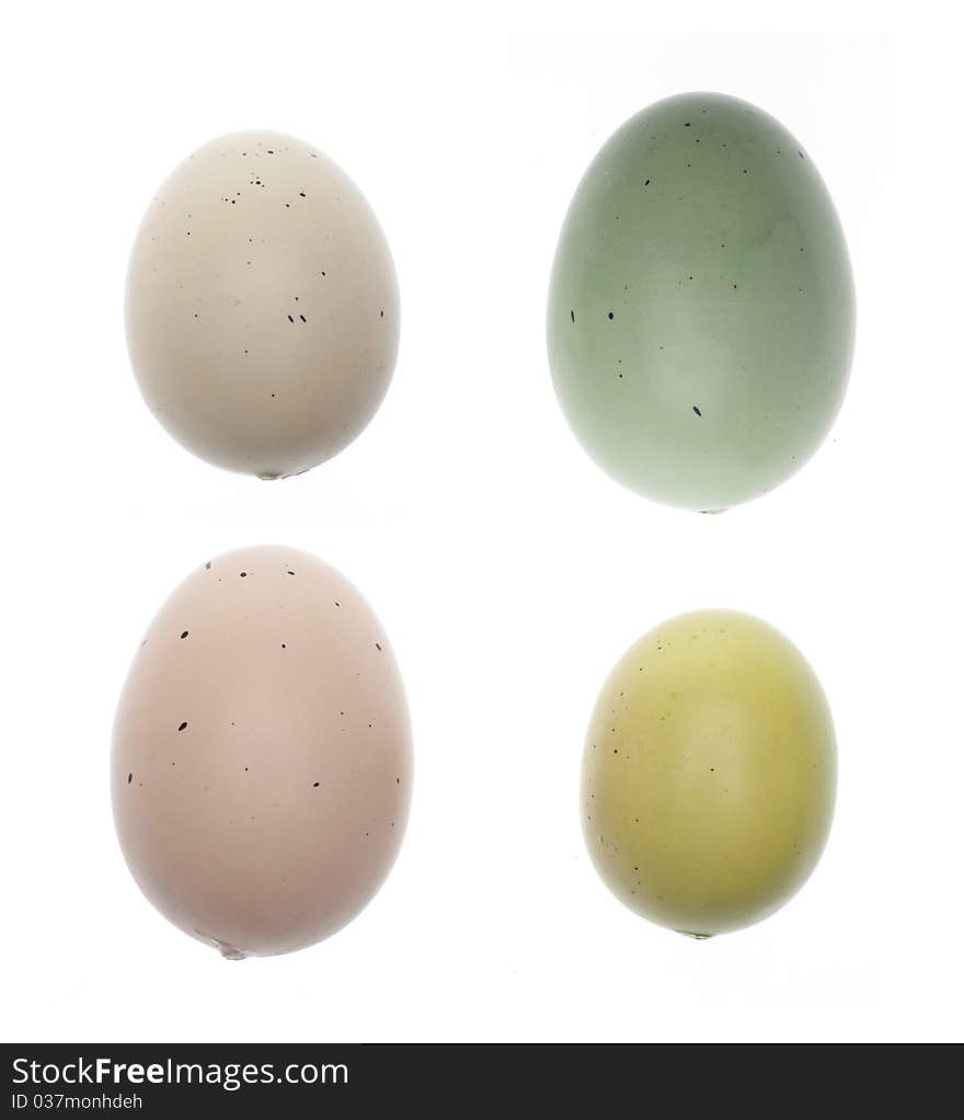 Collection of Speckled Easter Eggs Isolated