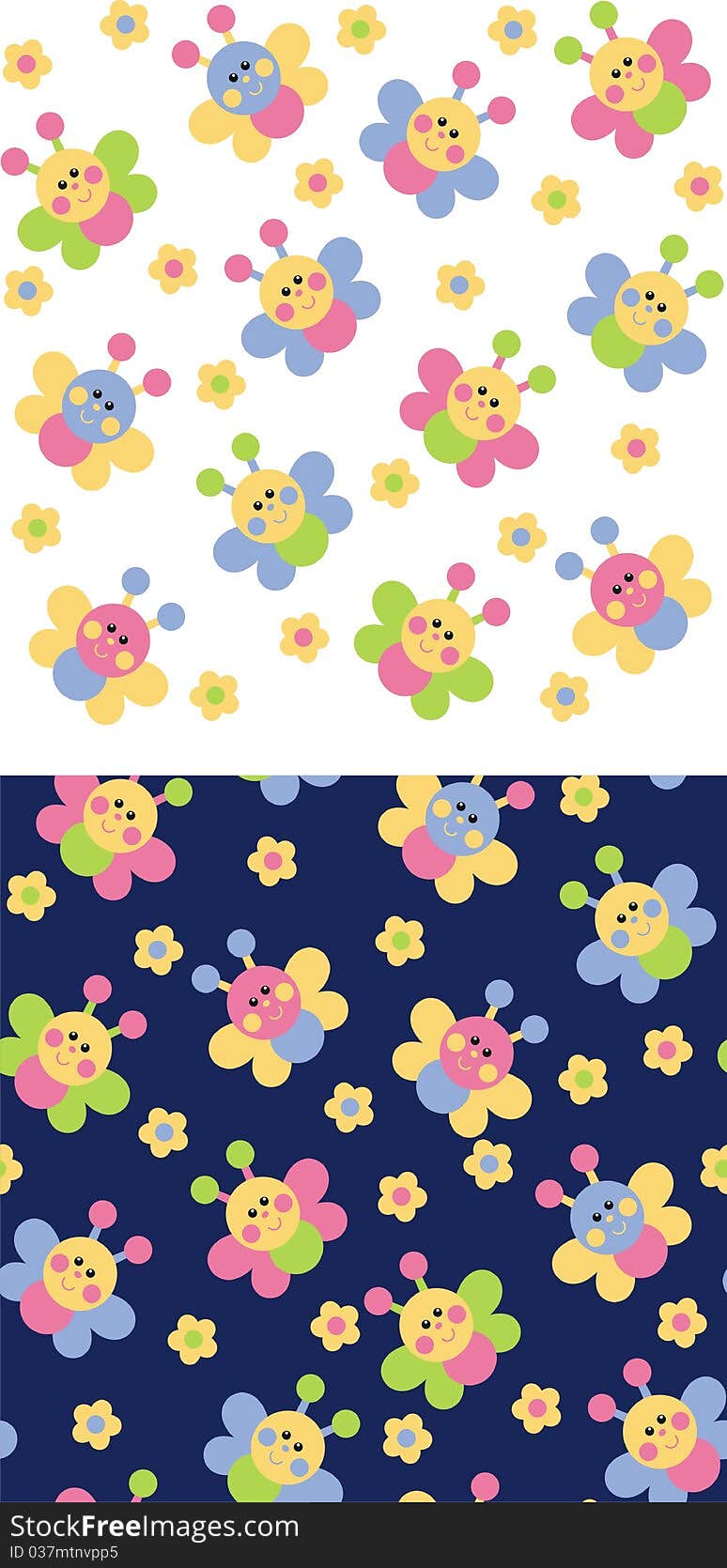 Background with little butterflies and flowers. Background with little butterflies and flowers