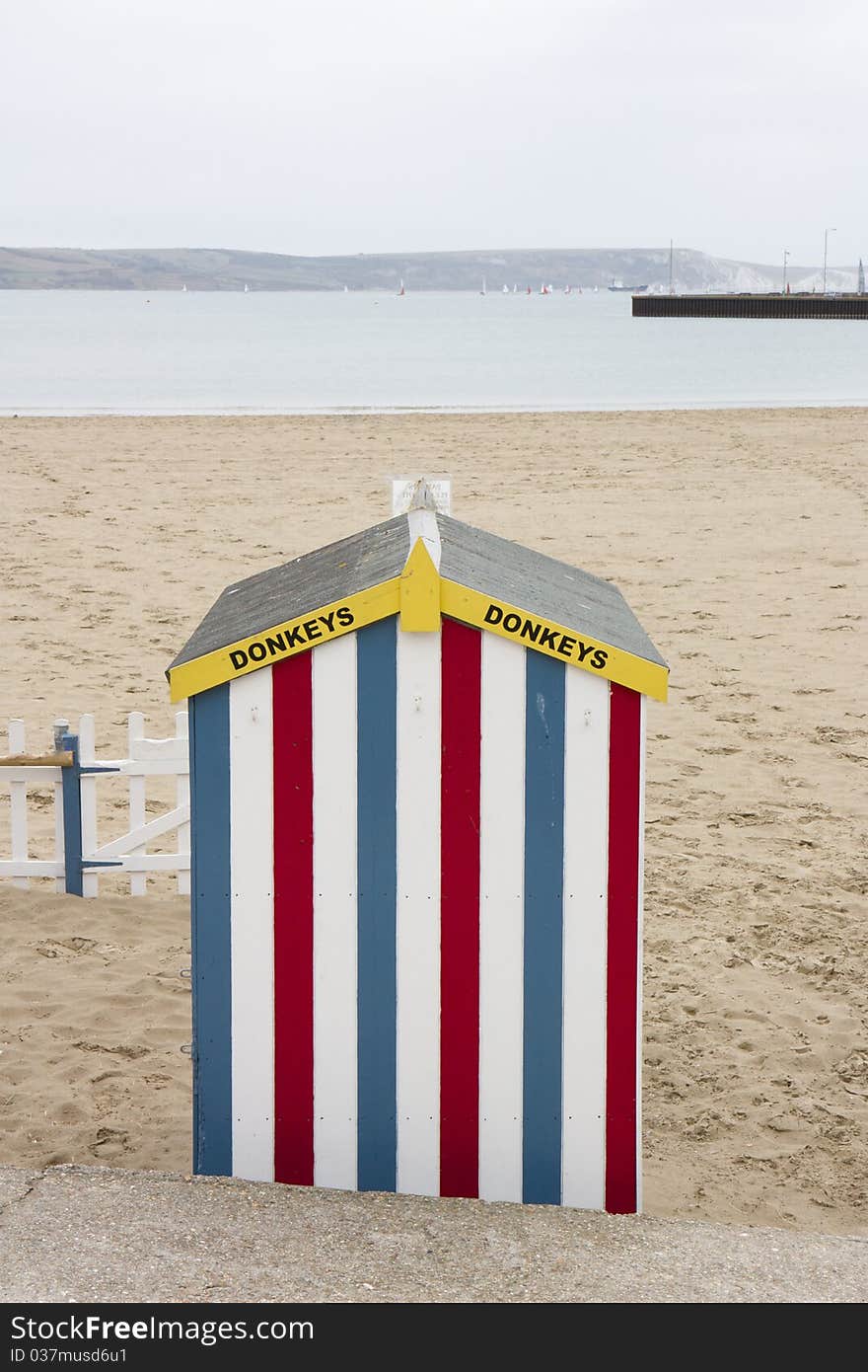 Colourful Donkey Ride beach hut