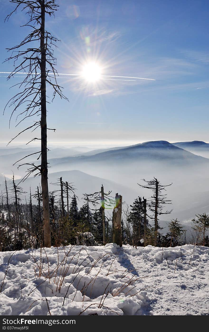 Misty fog in Beskydy mountains