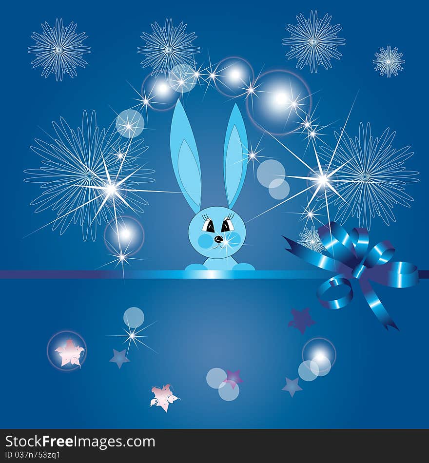 Rabbit among snowflakes, a. Rabbit among snowflakes, a