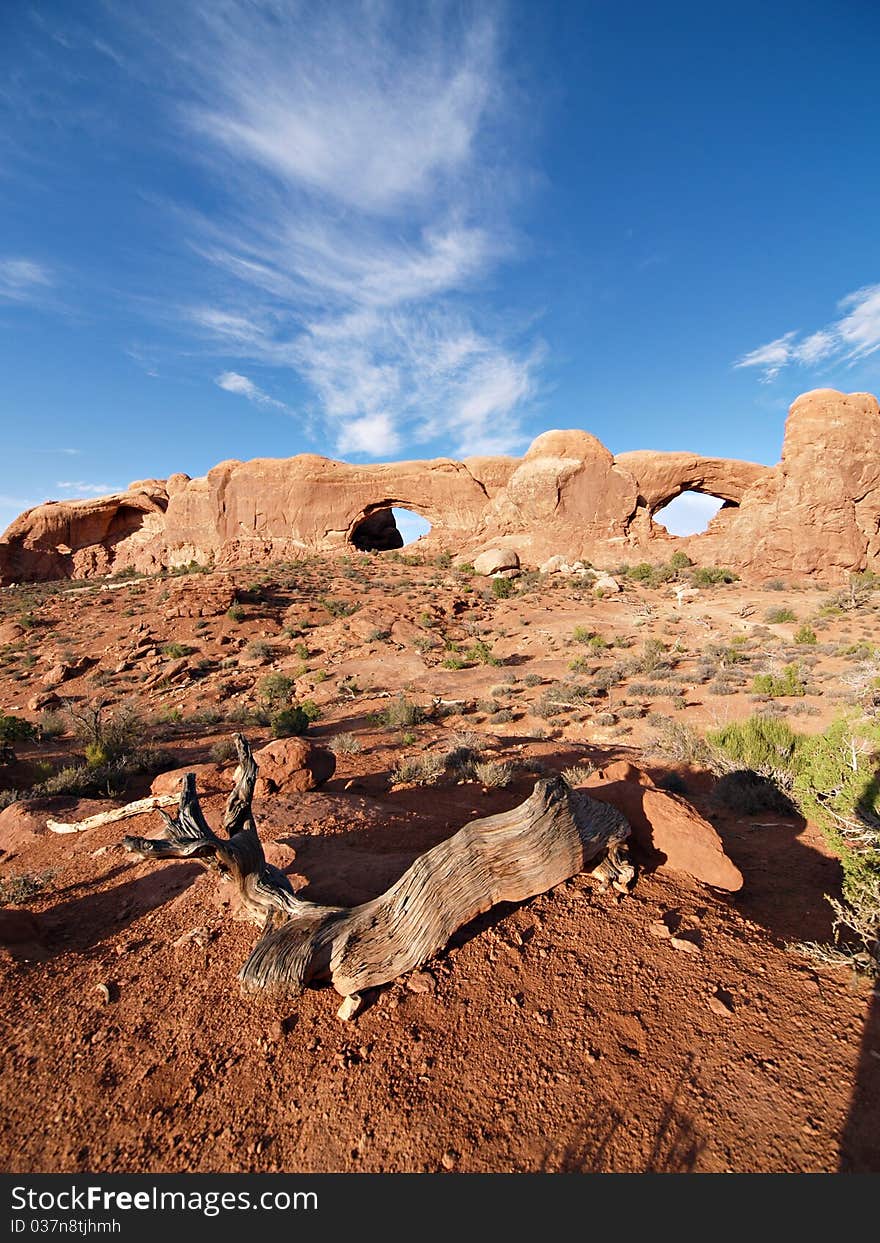 Strange rock formations at Arches National Park, USA