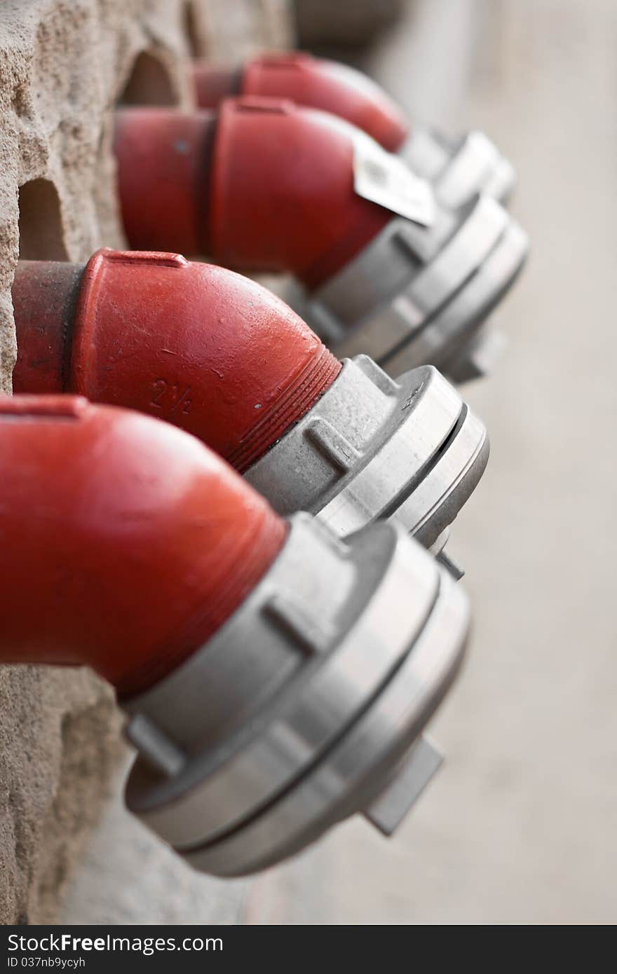 Four standpipes from a building - detail