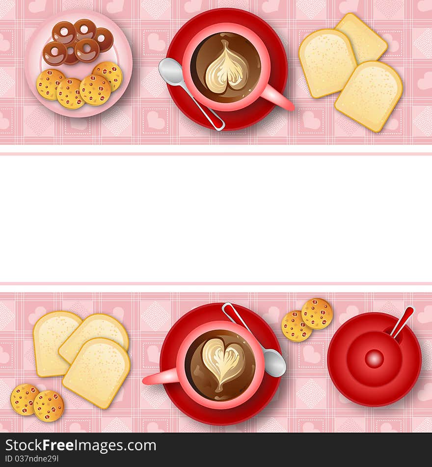 Illustration I love breakfast, write your text