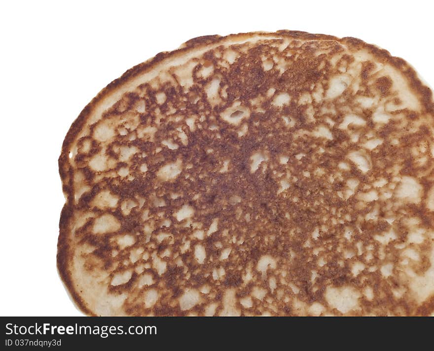 Pancake Close Up Border on White Breakfast Image.