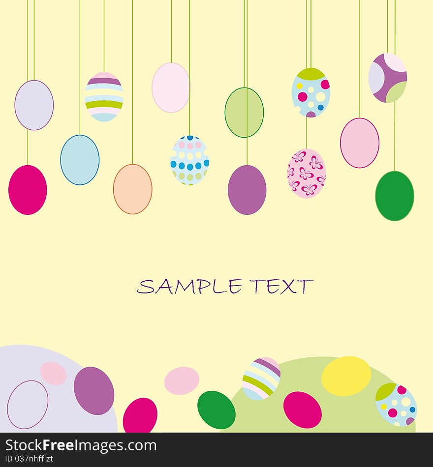 Easter card with colorful eggs. Easter card with colorful eggs