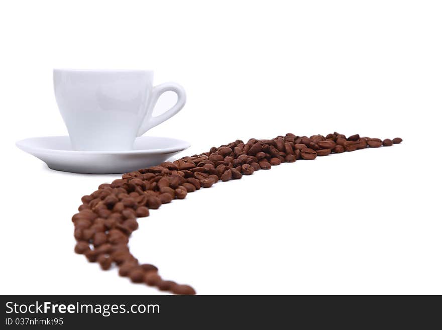 Strip of coffee beans