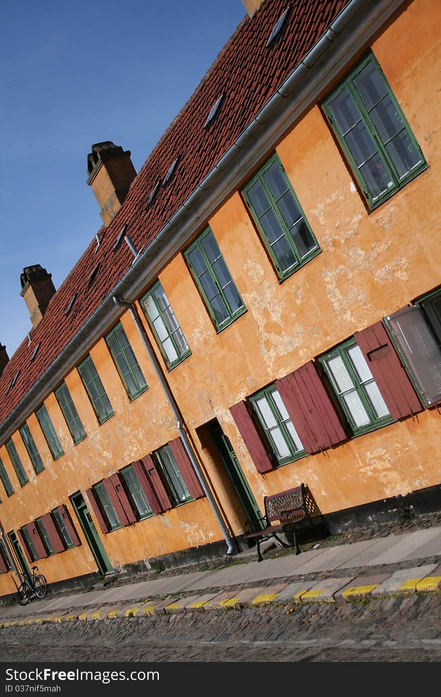 Vintage houses in Copenhagen, Denmark