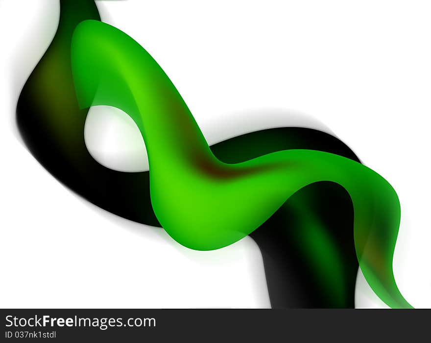 Style abstract background with green and black waves