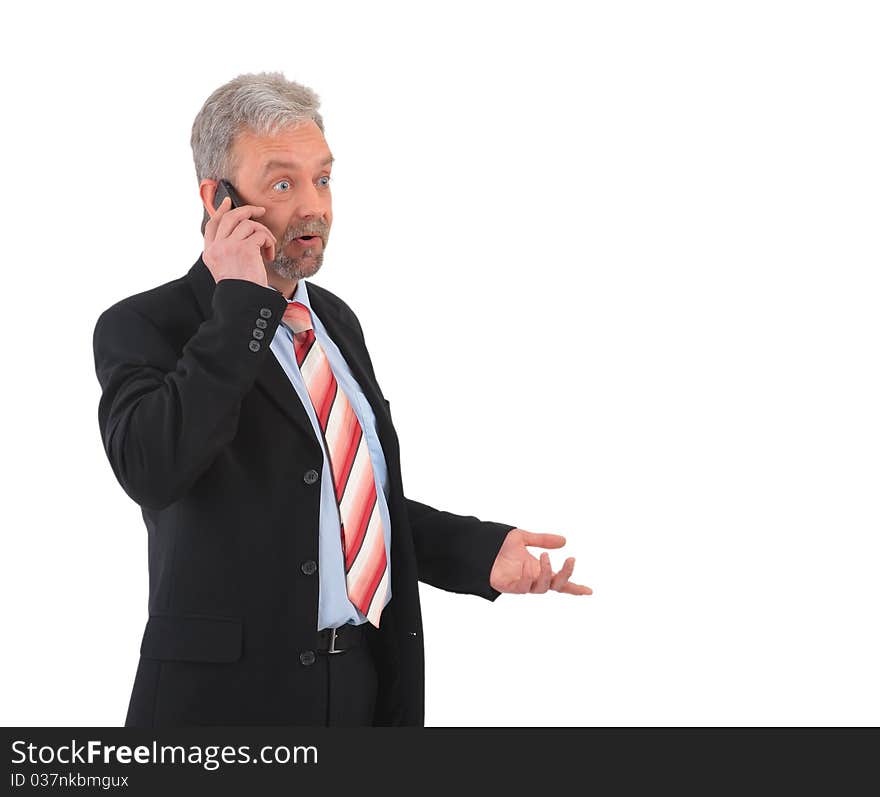 successful businessman on the phone