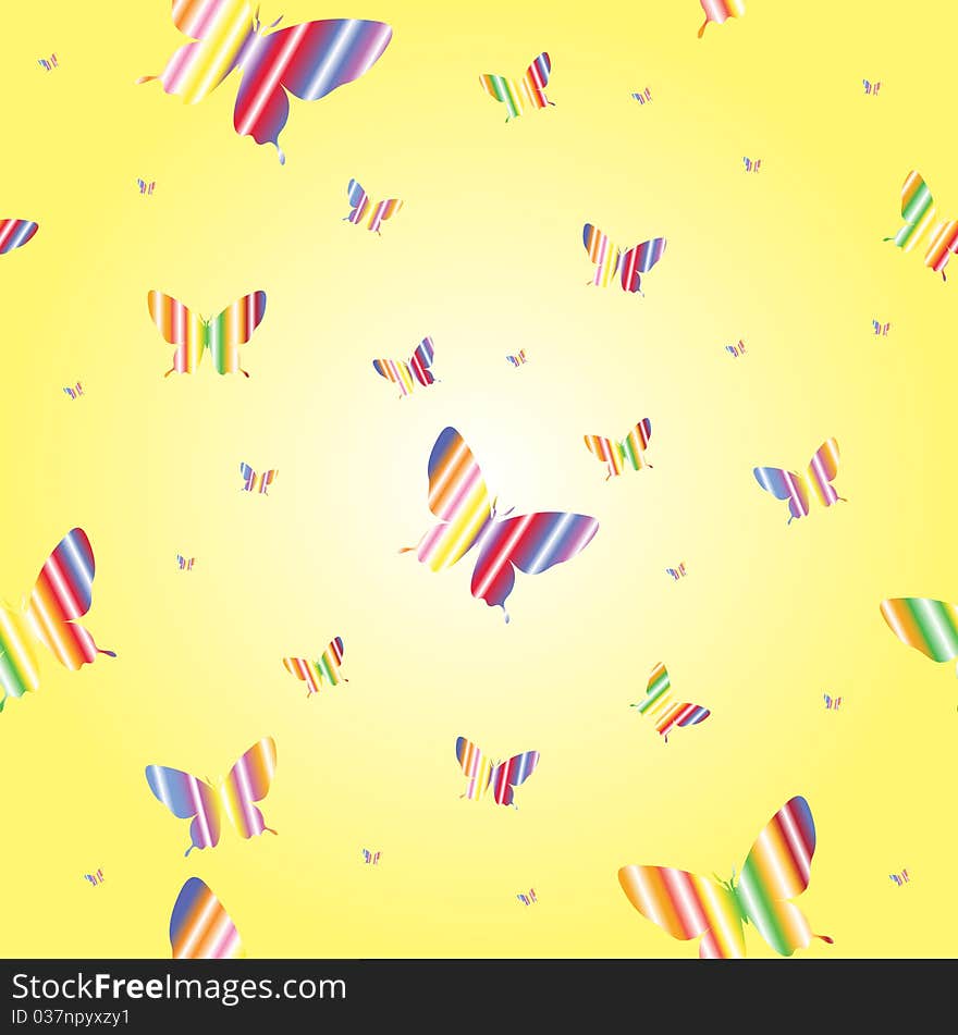 Abstract seamless wallpaper pattern butterflies. A vector.