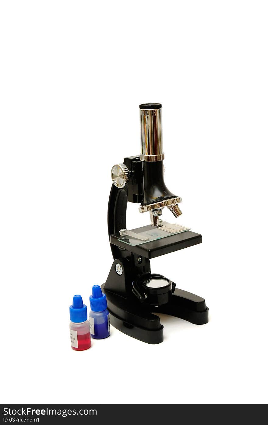 Microscope isolated on the white background.