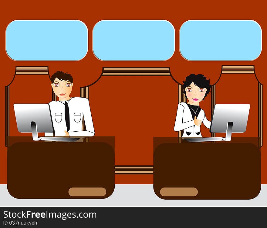 Business office people  Illustration time working teamwork contract helpdesk manager