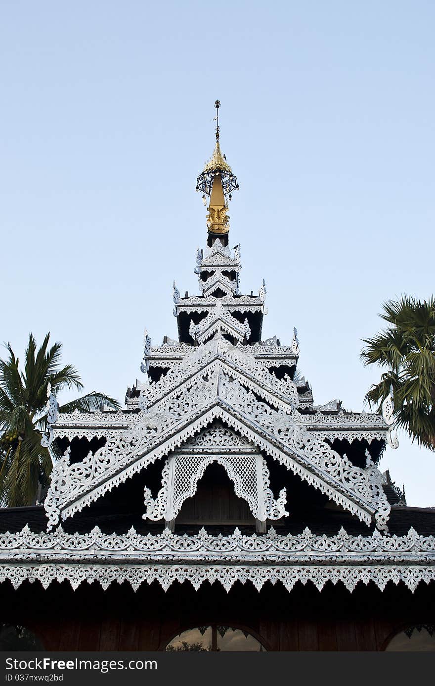 Roof of a very old temple. Roof of a very old temple