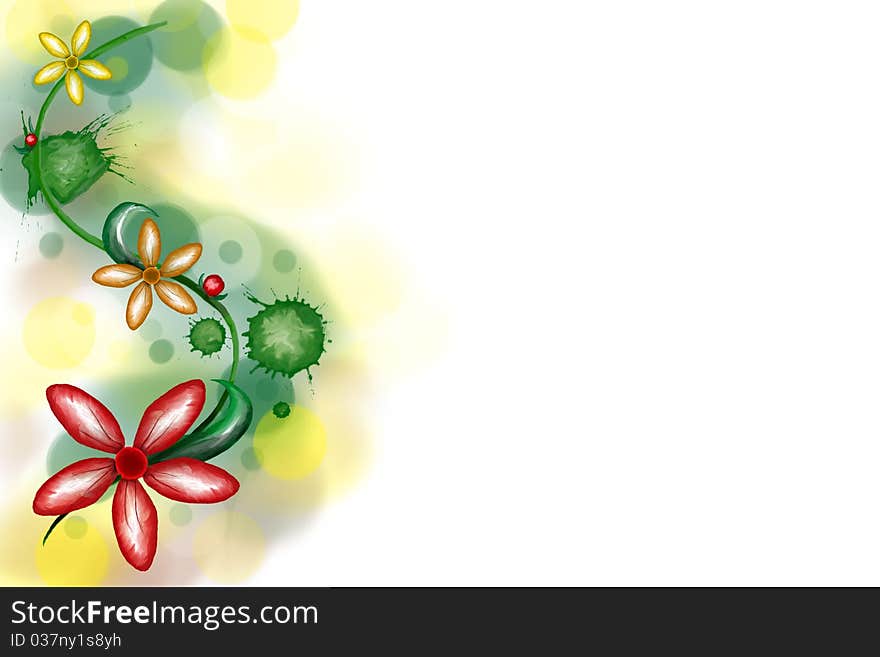 Summer flowers banner background design. Summer flowers banner background design