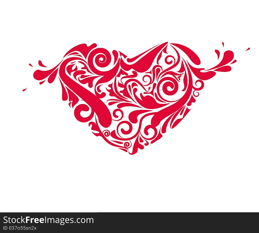 Card for valentine day with beautiful red heart. Card for valentine day with beautiful red heart