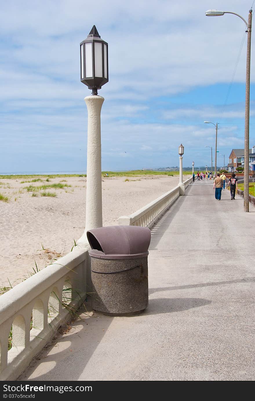 A walkway in a small beach town in Oregon. A walkway in a small beach town in Oregon