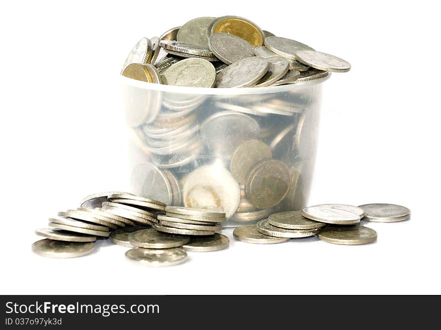 Coins isolated on the white background