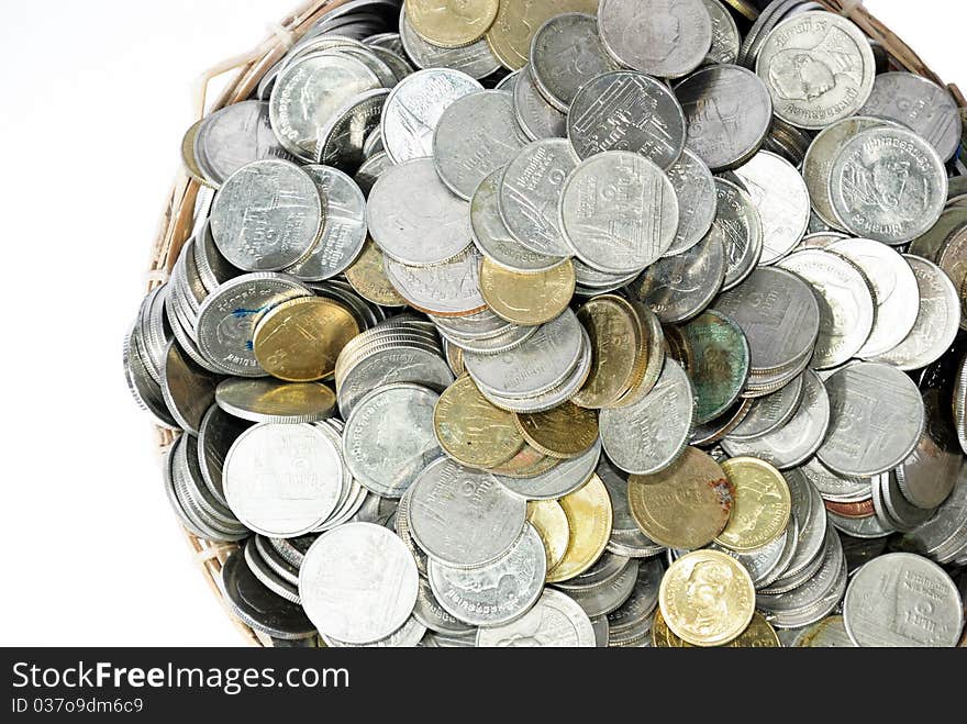 Coins isolated on the white background