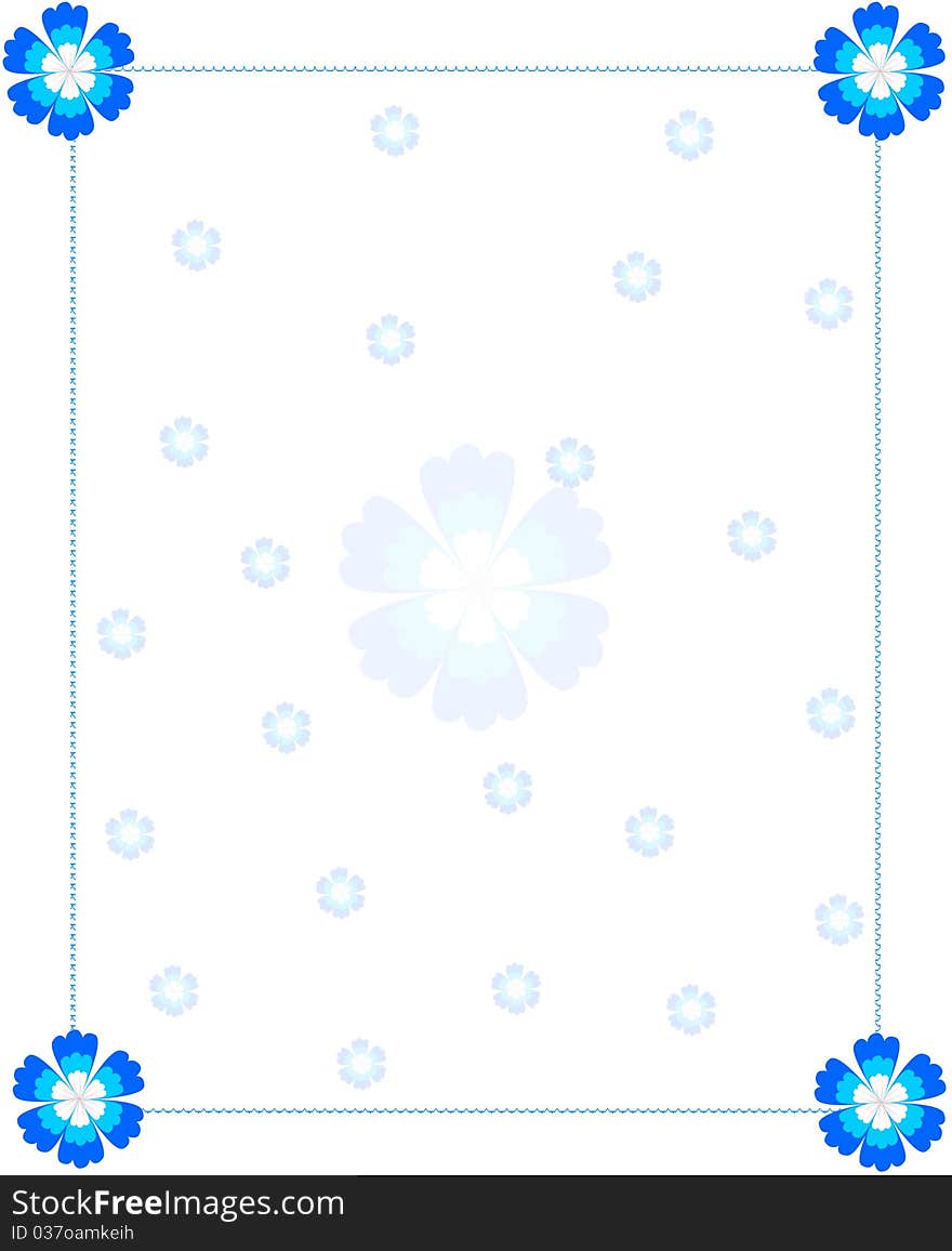 Decorative blue flower frame /design