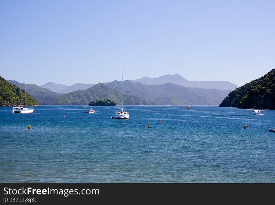 Harbor View With Mountains